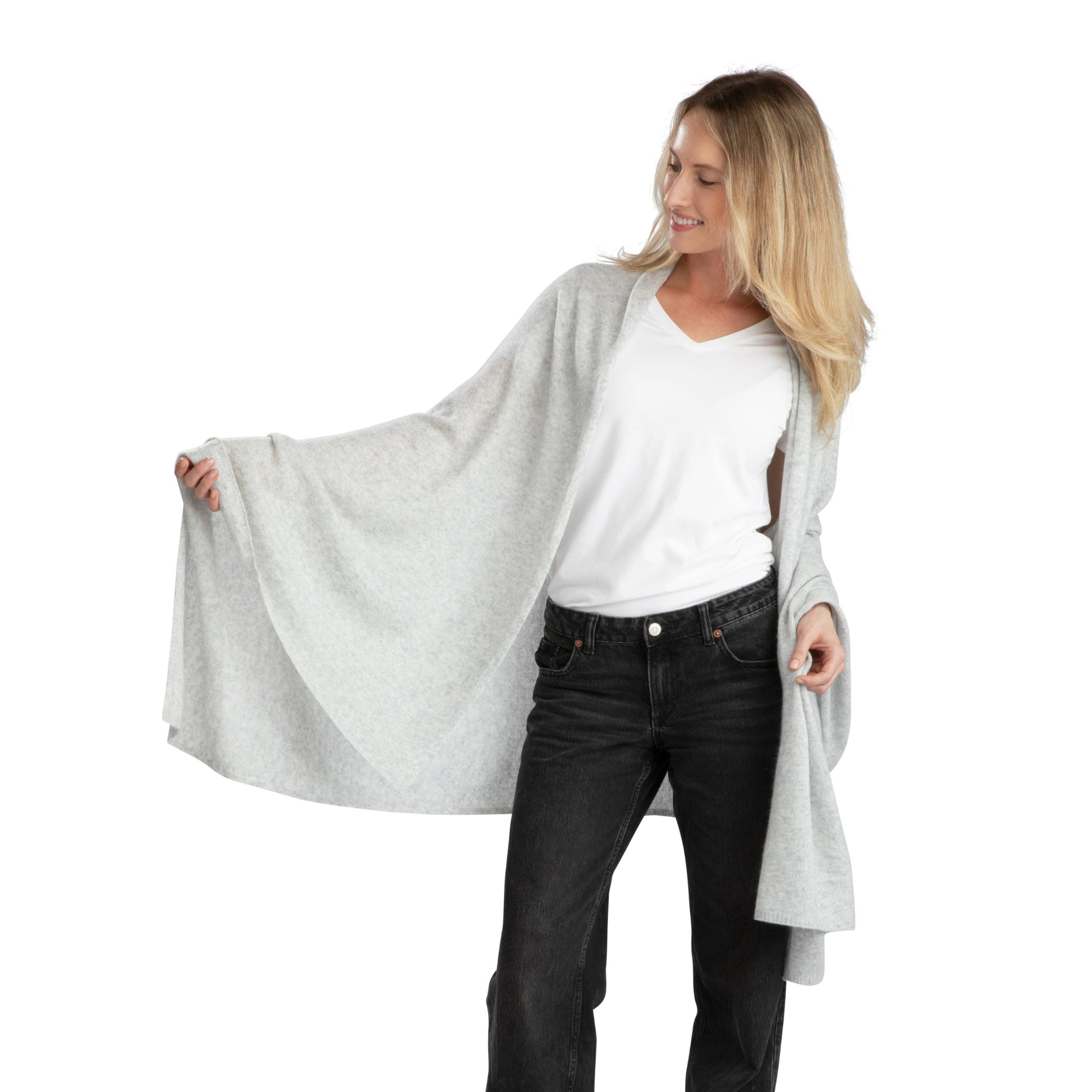 'So Soft, So Smart' Lightweight Cashmere Travel Wrap (Gray)-Jet&amp;Bo
