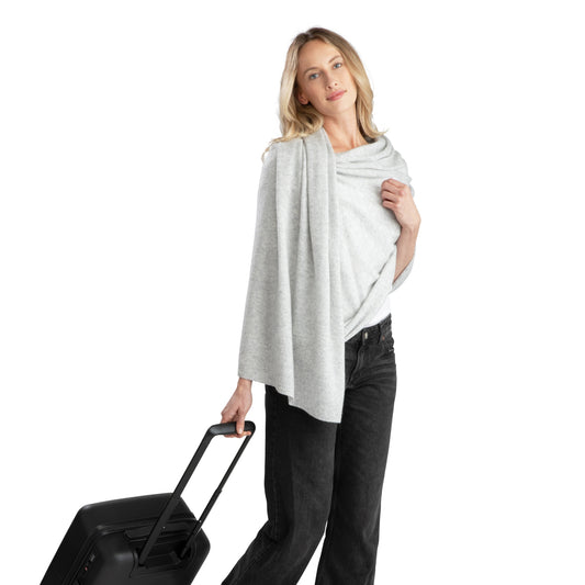 'So Soft, So Smart' Lightweight Cashmere Travel Wrap (Gray)-Jet&amp;Bo