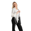 'So Soft, So Smart' Lightweight Colorblock Cashmere Travel Wrap (Gray)-Jet&amp;Bo