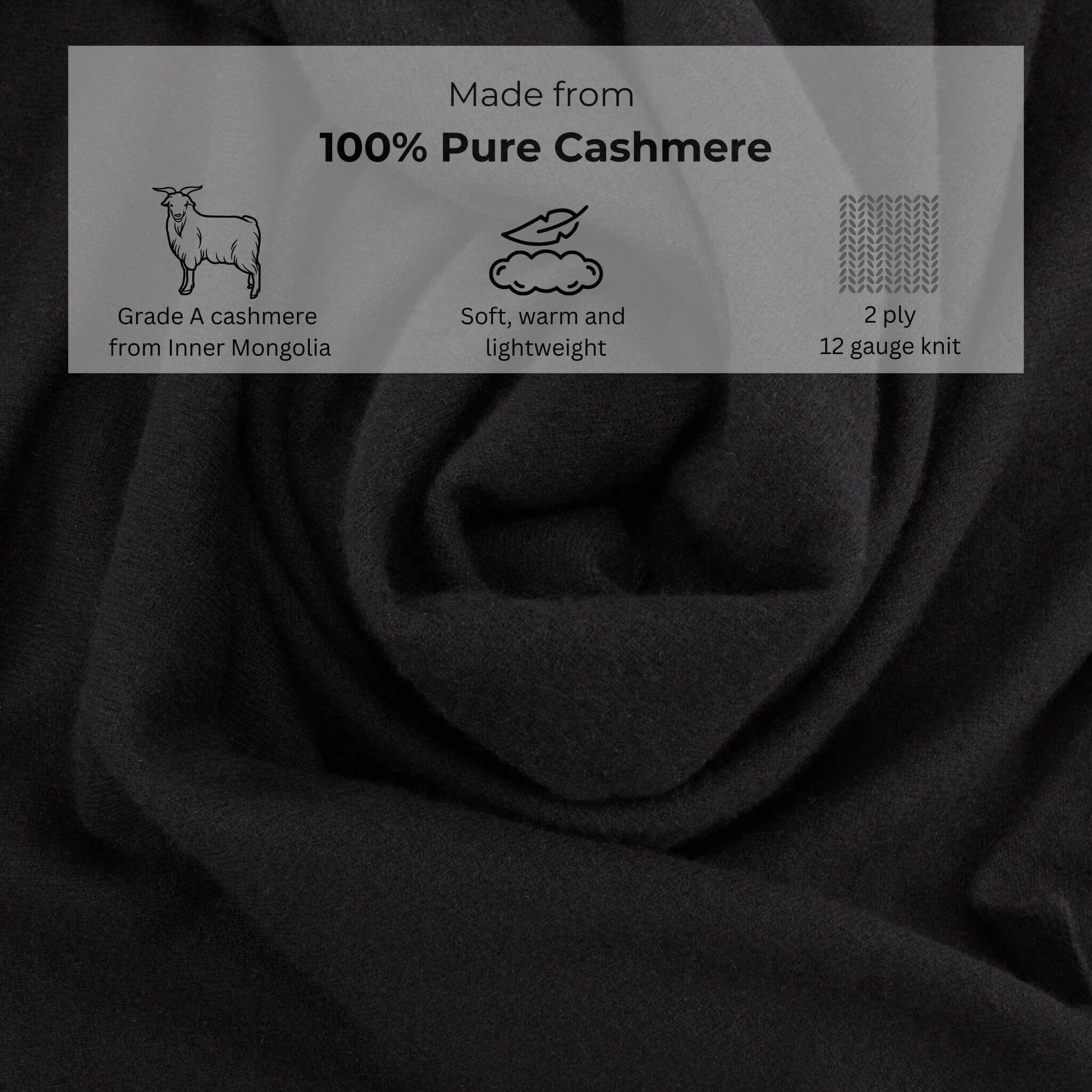 'So Soft, So Smart' Cashmere Travel Wrap & Blanket (Black)-Jet&Bo-Jet&amp;Bo