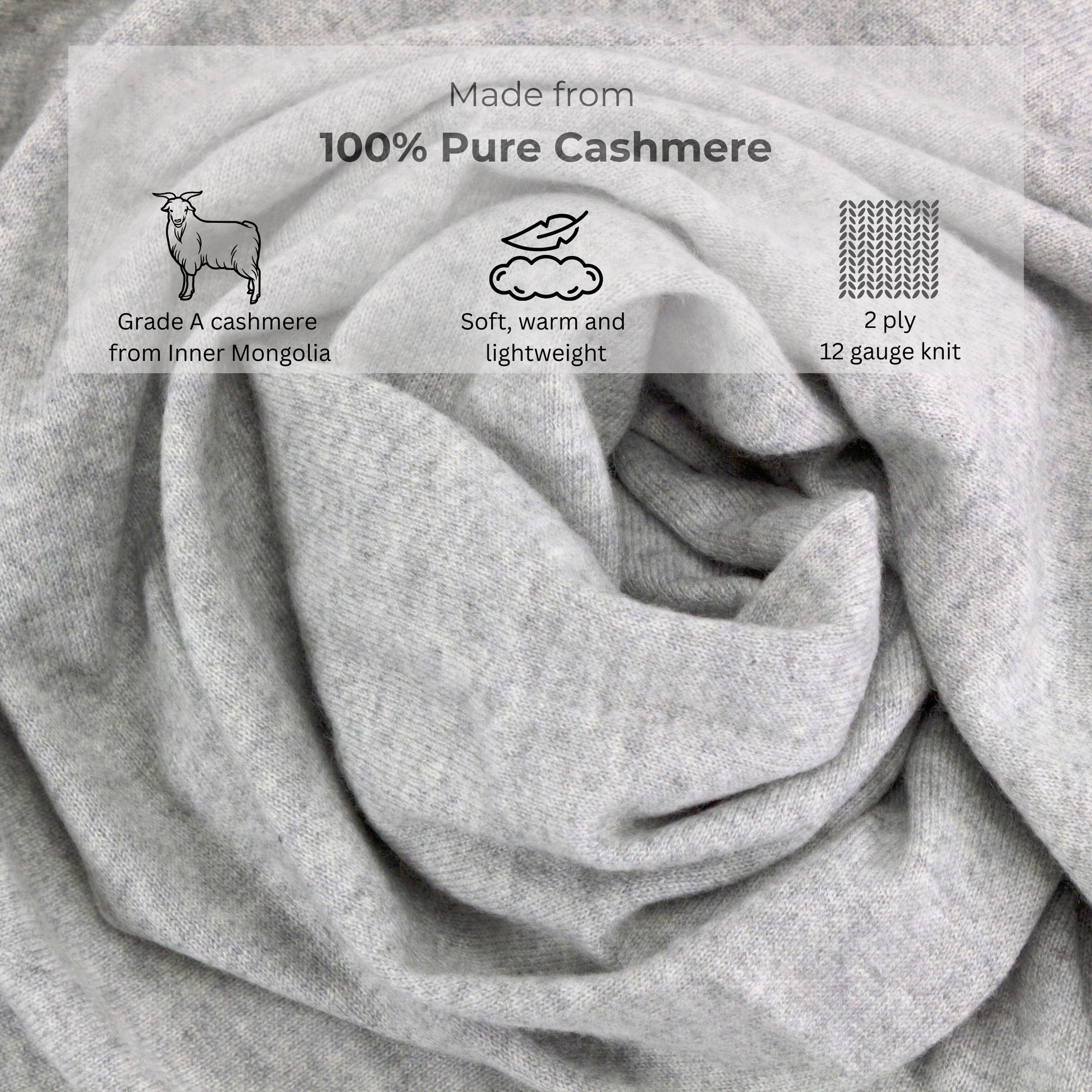 'So Soft, So Smart' Cashmere Travel Wrap & Blanket (Gray)-Jet&amp;Bo