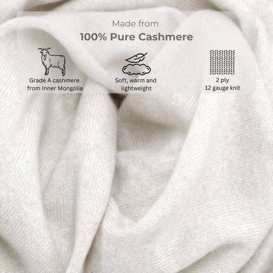 'So Soft, So Smart' Cashmere Travel Wrap & Blanket (Ivory)-Jet&Bo-Jet&amp;Bo