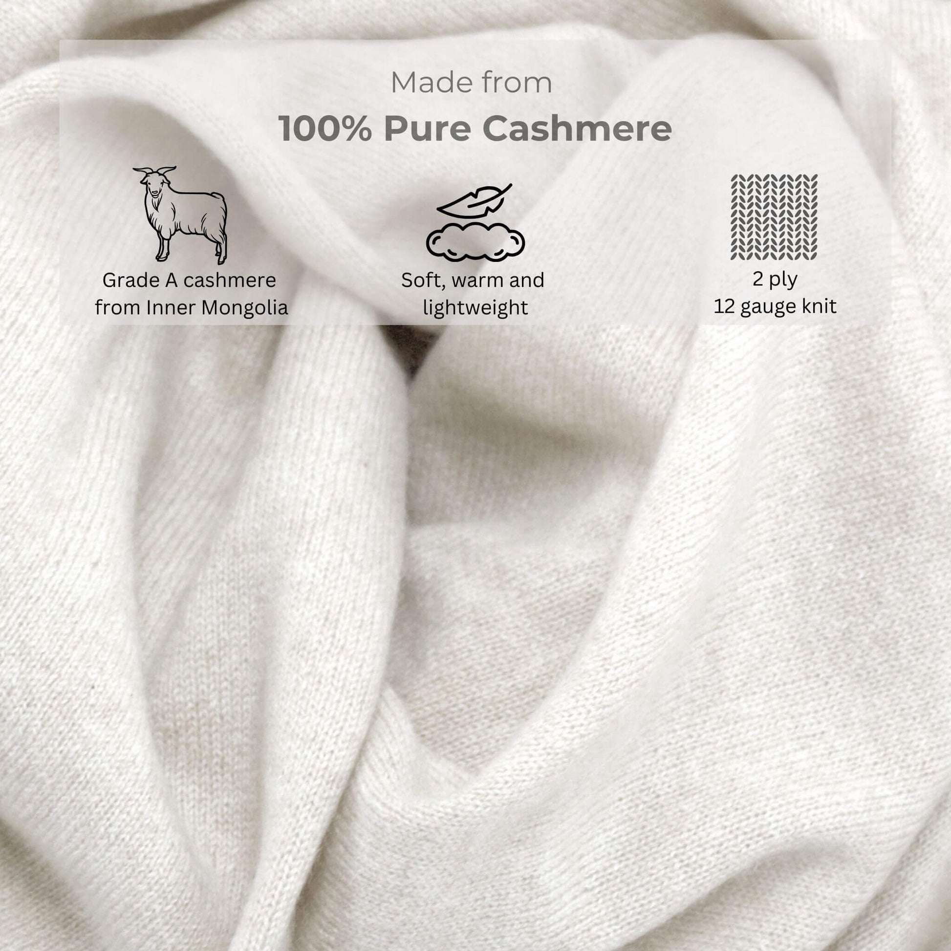 'So Soft, So Smart' Cashmere Travel Wrap & Blanket (Ivory)-Jet&Bo-Jet&amp;Bo