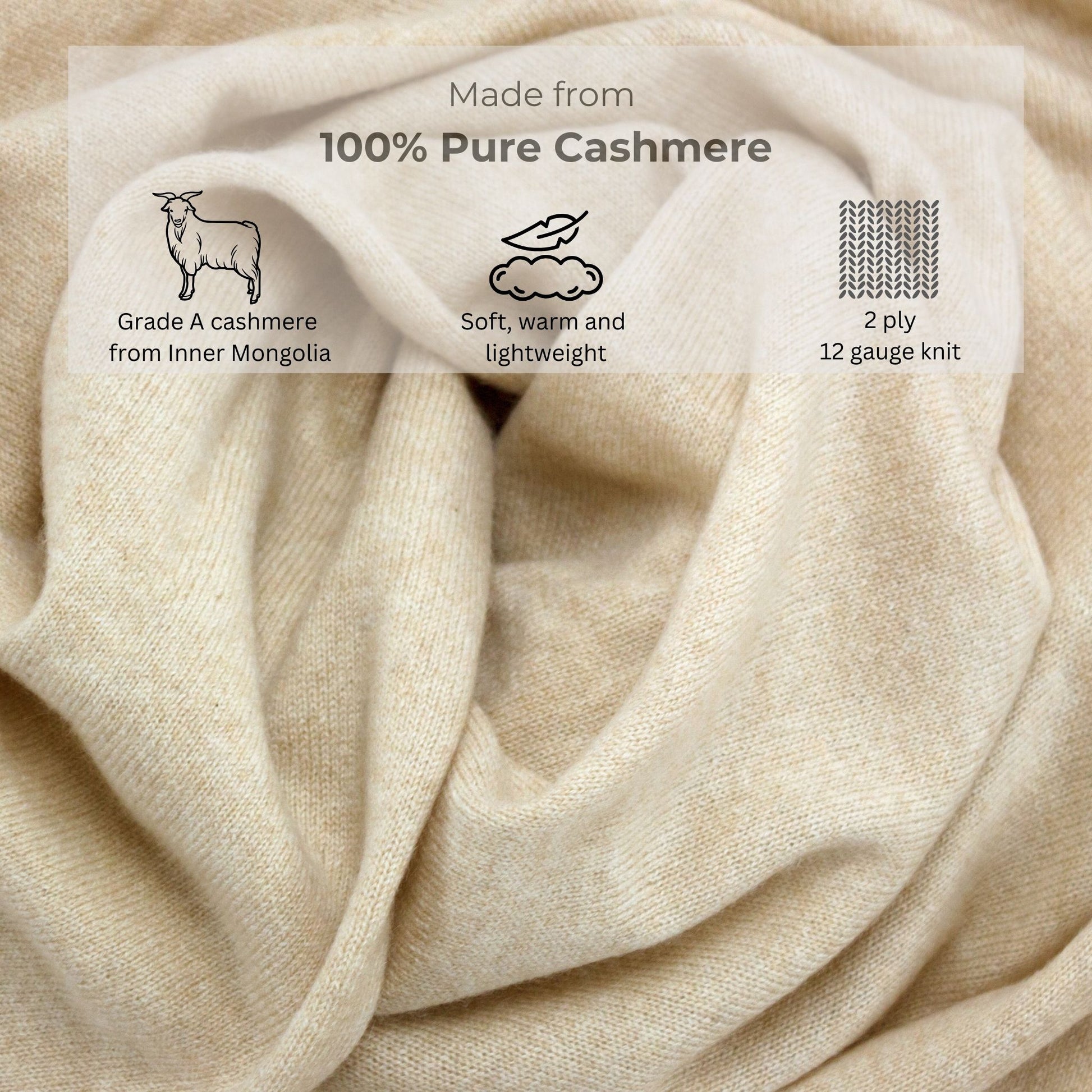 'So Soft, So Smart' Cashmere Travel Wrap & Blanket (Beige)-Jet&amp;Bo