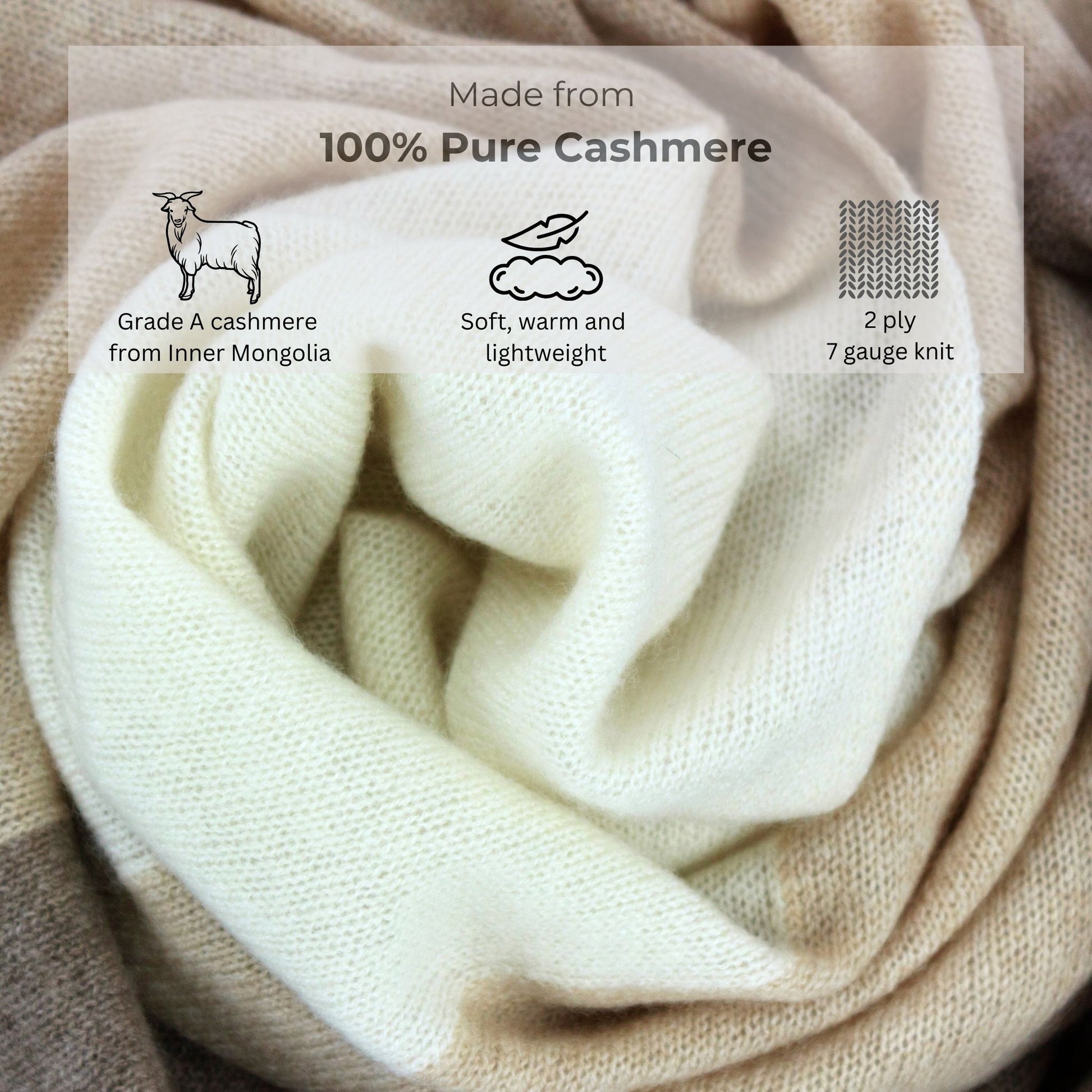 'So Soft, So Smart' Lightweight Colorblock Cashmere Travel Wrap (Beige)-Jet&amp;Bo