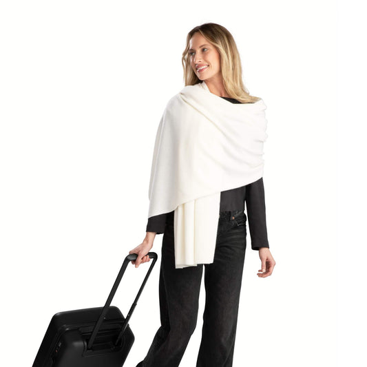 'So Soft, So Smart' Cashmere Travel Wrap & Blanket (Ivory)