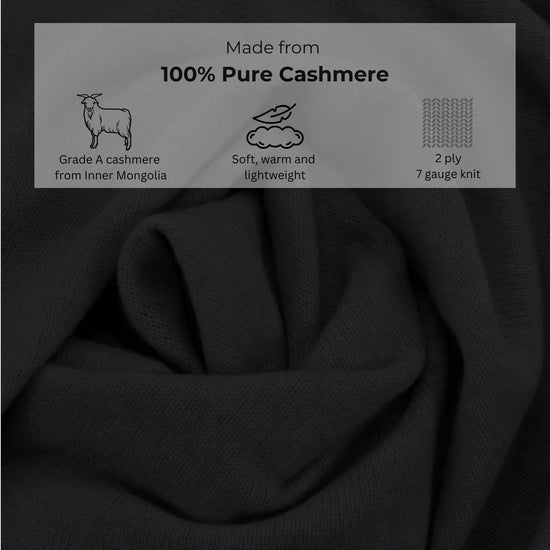 'So Soft, So Smart' Lightweight Cashmere Travel Wrap (Black)-Jet&Bo-Jet&amp;Bo