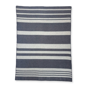 100% Cashmere Woven Gray Stripe Throw Blanket // sample