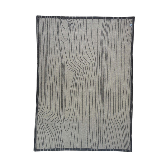 100% Cashmere Woodgrain Pattern Gray Throw Blanket // sample // second