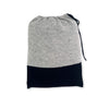 Cashmere Merino Blend Travel Blanket & Pouch Gray & Black // sample