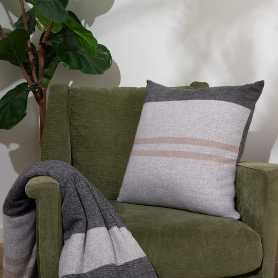 'Home and Away' Cashmere Throw Pillow (Gray)
