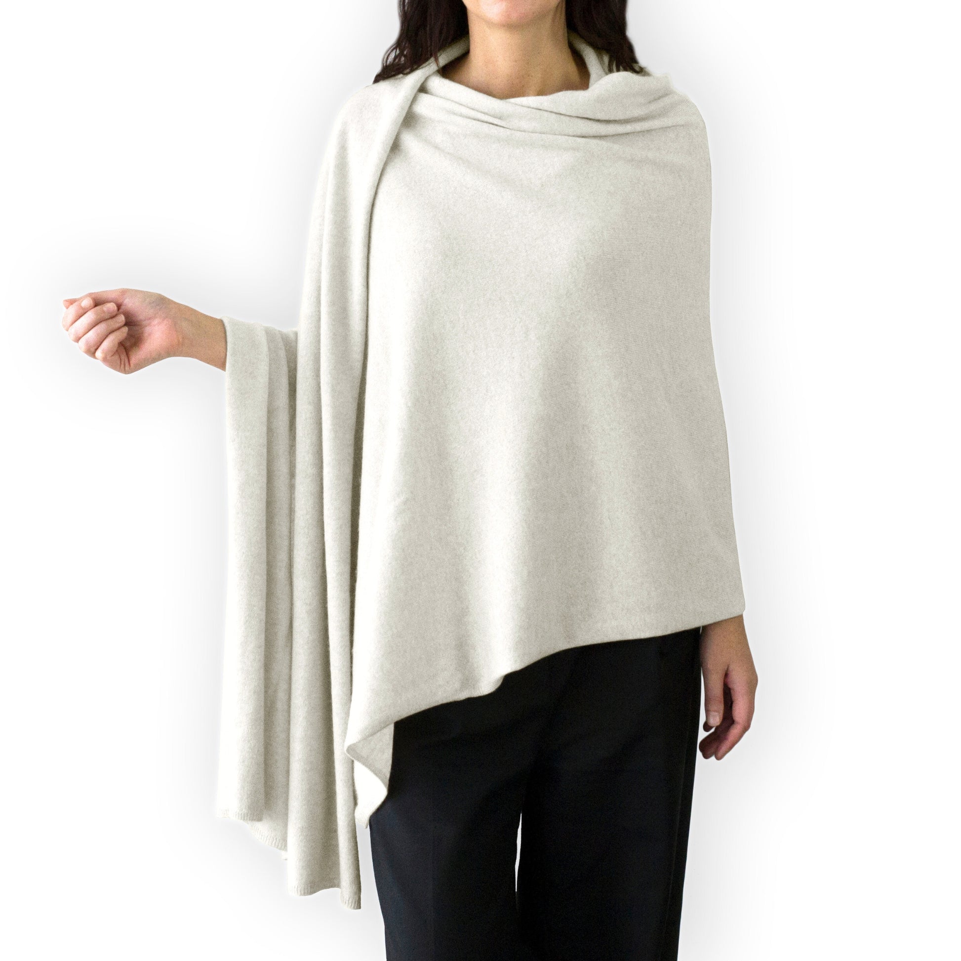 'So Soft, So Smart' Cashmere Travel Wrap & Blanket (Ivory)-Jet&amp;Bo