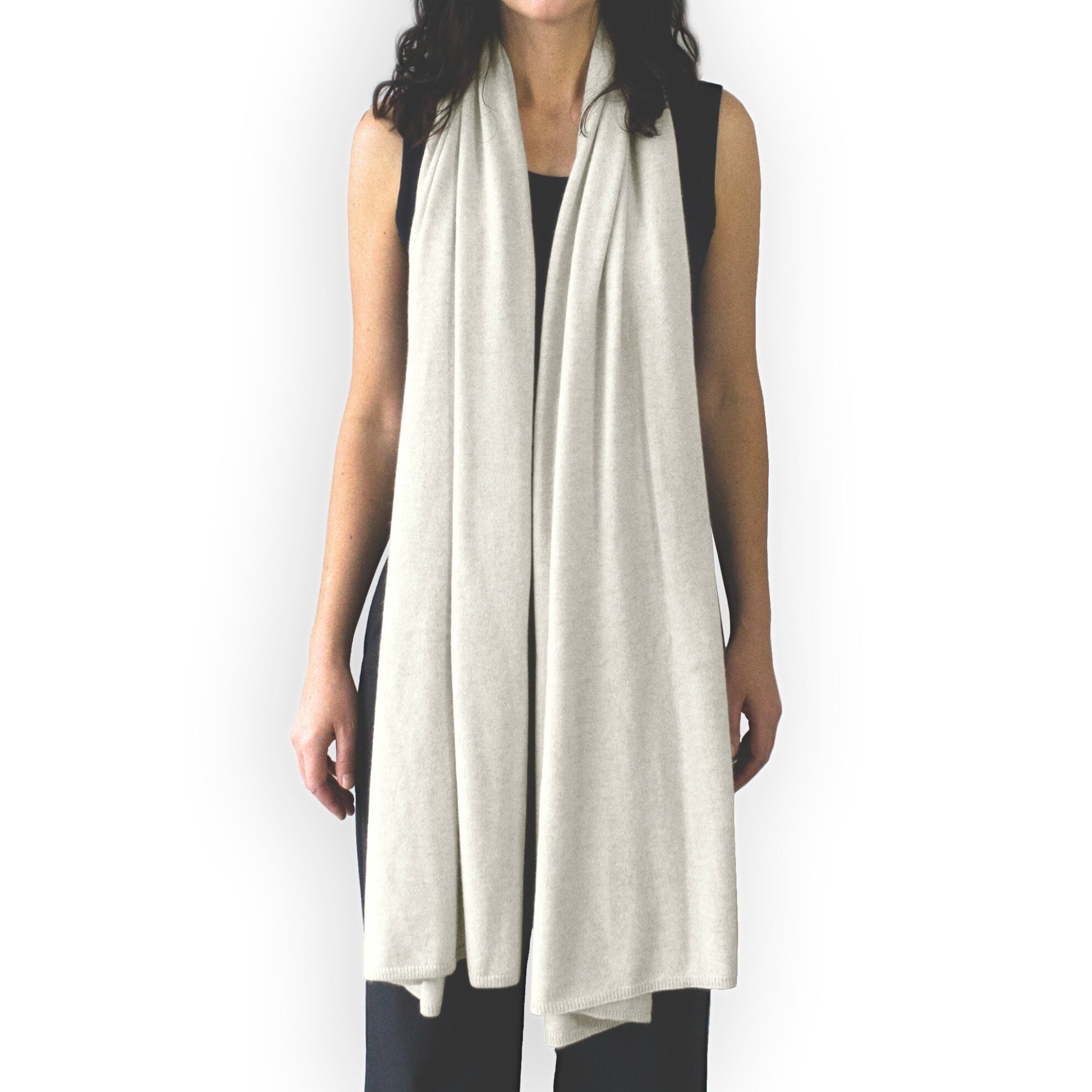 'So Soft, So Smart' Cashmere Travel Wrap & Blanket (Ivory)-Jet&amp;Bo