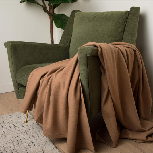 'Home and Away' Camel Hair Blanket-Jet&amp;Bo