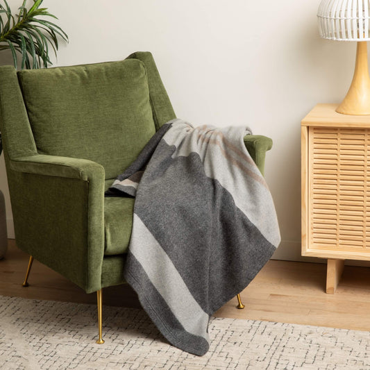 'Home and Away' Cashmere Blanket (Gray)