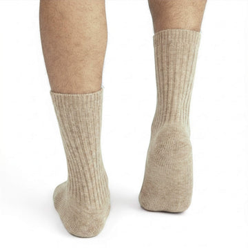 'Hygge' Cashmere Bed Socks (Men's Light Brown)
