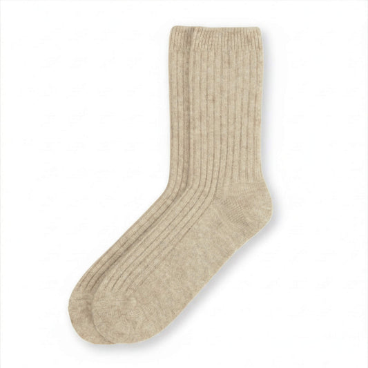 'Hygge' Cashmere Bed Socks (Men's Light Brown)