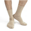 'Hygge' Cashmere Bed Socks (Men's Light Brown)