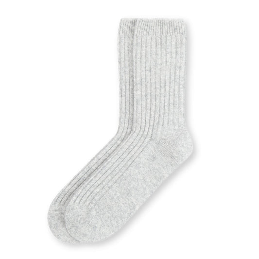 'Hygge' Cashmere Bed Socks (Men's Light Gray)