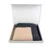 Cashmere Merino Blend Travel Blanket & Pouch Pink & Gray // sample