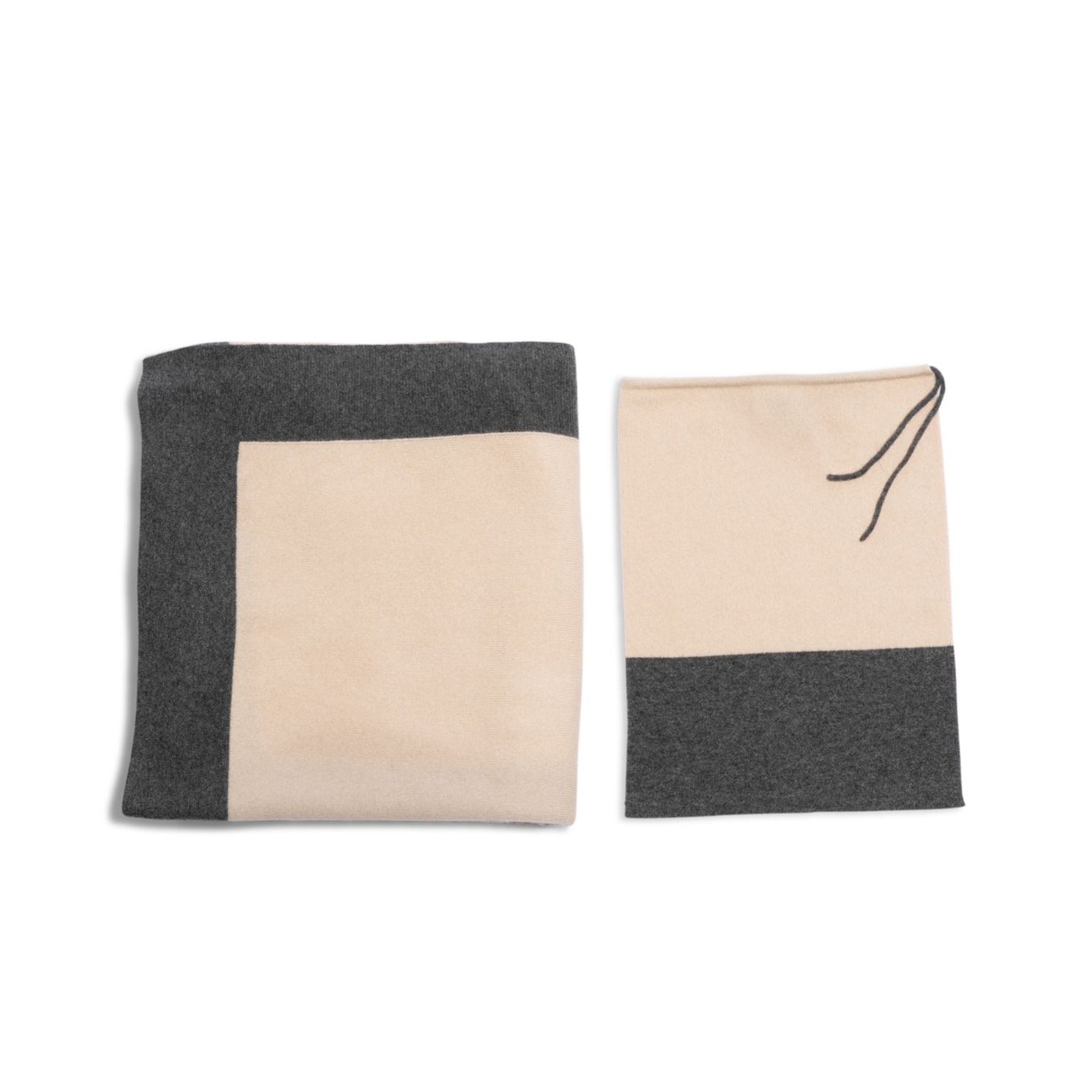 'Throw to Go' Cashmere Merino Travel Blanket (Pink & Gray)-Jet&Bo