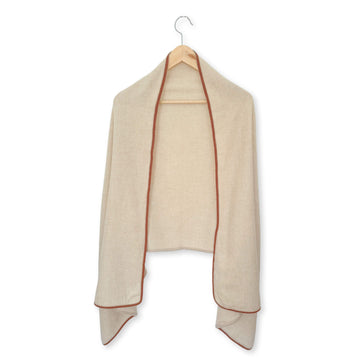 100% Cashmere Travel Wrap Beige & Brown // sample