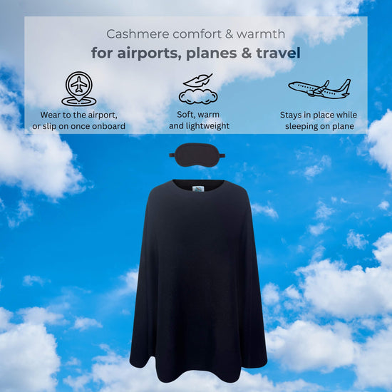'Sky High Siesta' Cashmere Travel Set (Black)-Jet&Bo-Jet&amp;Bo