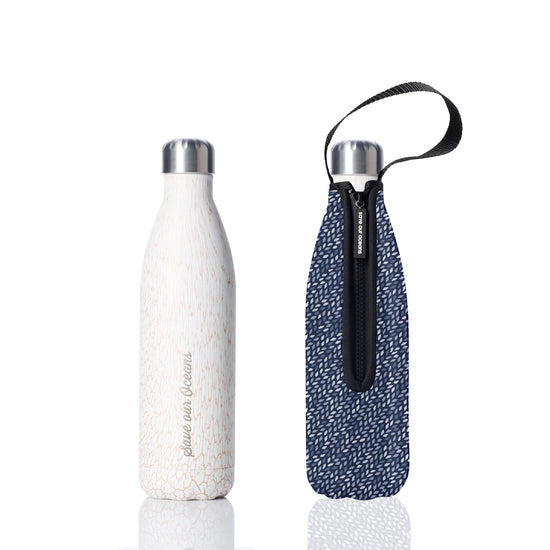 'Future' 25 oz White Travel Bottle and 'Leaf' Carry Cover by BBBYO-BBBYO