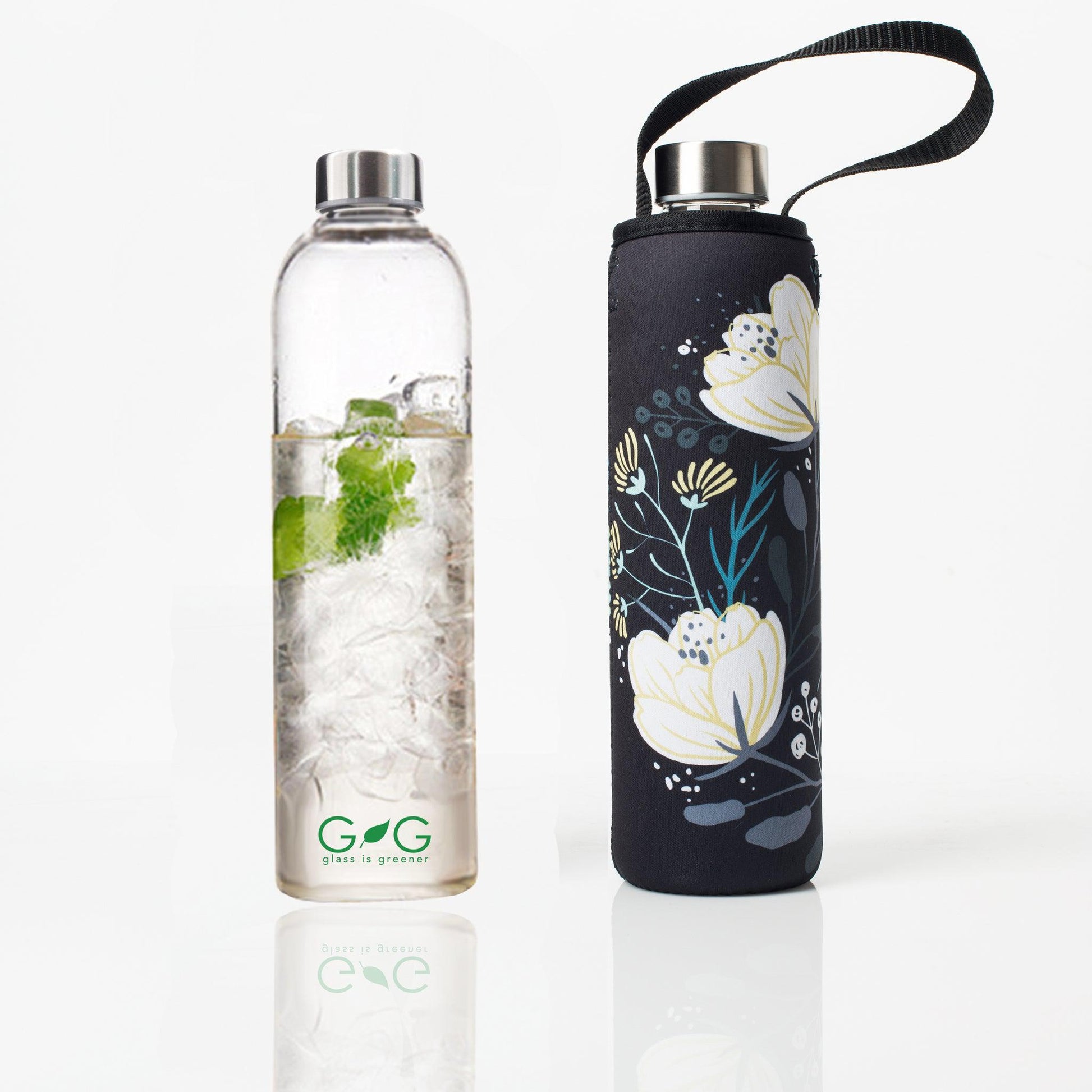 'Glass is Greener' 25 oz Travel Bottle and 'Orient' Carry Cover by BBBYO-BBBYO