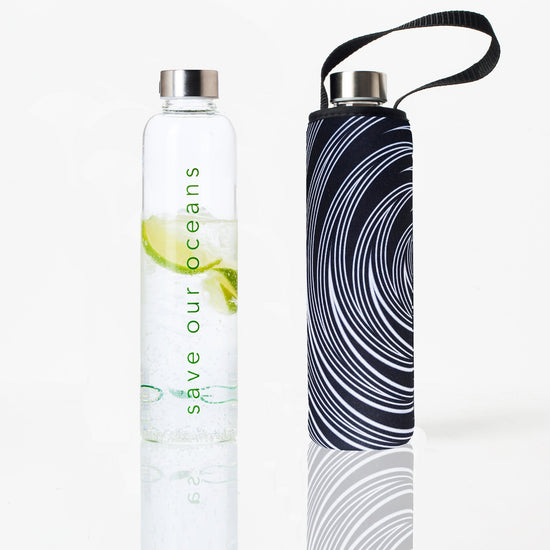 'Glass is Greener' 25 oz Travel Bottle and 'Swirl' Carry Cover by BBBYO-BBBYO