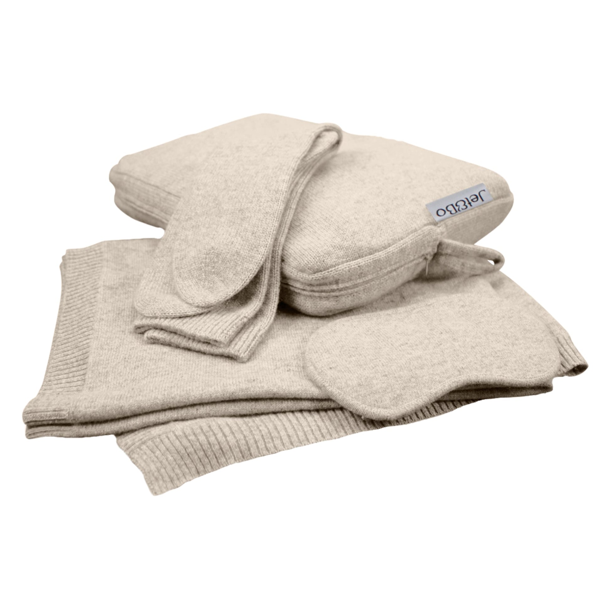 'Make Travel Luxurious Again' Cashmere Travel Set (Natural)-Jet&Bo