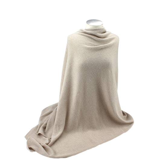 'So Soft, So Smart' Cashmere Travel Wrap & Blanket (Beige)-Jet&Bo